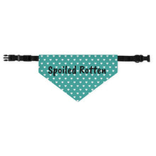 Load image into Gallery viewer, Spoiled Rotten Teal Hearts Dog Bandana