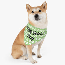 Load image into Gallery viewer, Happy Gotcha Day Green Paws Bandana