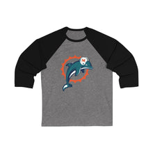 Load image into Gallery viewer, Miami Dolphin Save the Sea Baseball Tee