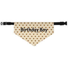 Load image into Gallery viewer, Birthday Boy Cream Hearts Bandana