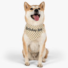 Load image into Gallery viewer, Birthday Boy Cream Hearts Bandana