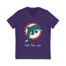 Load image into Gallery viewer, Miami Dolphins Save the Sea V-Neck Tee