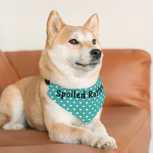 Load image into Gallery viewer, Spoiled Rotten Teal Hearts Dog Bandana