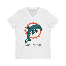 Load image into Gallery viewer, Miami Dolphins Save the Sea V-Neck Tee