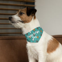 Load image into Gallery viewer, Happy Gotcha Day Teal Paw Hearts Dog Bandana
