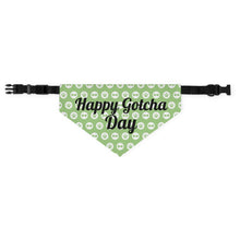 Load image into Gallery viewer, Happy Gotcha Day Green Paws Bandana