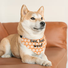 Load image into Gallery viewer, Live, Love, Woof Bandana