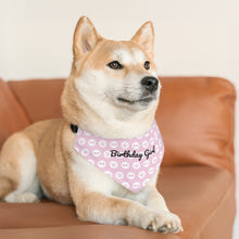 Load image into Gallery viewer, Birthday Girl Pink Paws Bandana