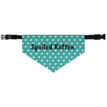 Load image into Gallery viewer, Spoiled Rotten Teal Hearts Dog Bandana
