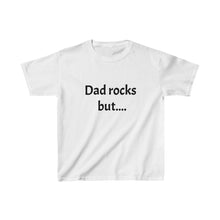 Load image into Gallery viewer, Dad Rocks But Mom Rules Double Sided Kids Tee
