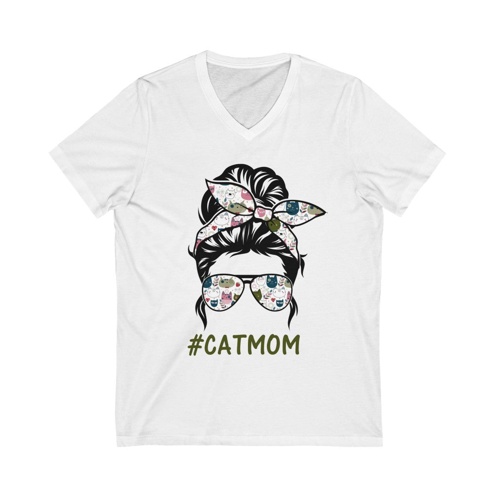 Cat Mom V-Neck Tee