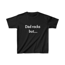 Load image into Gallery viewer, Dad Rocks But Mom Rules Double Sided Kids Tee
