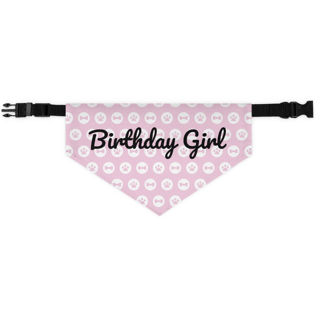 Birthday Girl Pink Paws Bandana