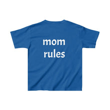 Load image into Gallery viewer, Dad Rocks But Mom Rules Double Sided Kids Tee
