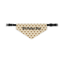 Load image into Gallery viewer, Birthday Boy Cream Hearts Bandana
