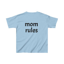 Load image into Gallery viewer, Dad Rocks But Mom Rules Double Sided Kids Tee
