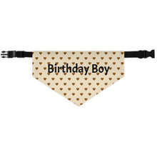 Load image into Gallery viewer, Birthday Boy Cream Hearts Bandana
