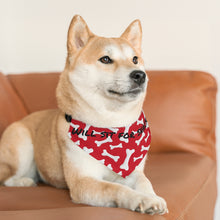 Load image into Gallery viewer, Will Sit for Snacks Red Bones Dog Bandana
