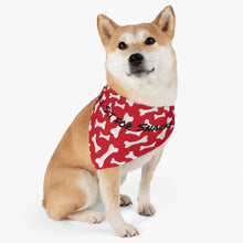 Load image into Gallery viewer, Will Sit for Snacks Red Bones Dog Bandana
