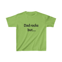 Load image into Gallery viewer, Dad Rocks But Mom Rules Double Sided Kids Tee
