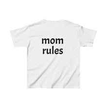 Load image into Gallery viewer, Dad Rocks But Mom Rules Double Sided Kids Tee
