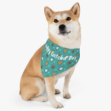 Load image into Gallery viewer, Happy Gotcha Day Teal Paw Hearts Dog Bandana
