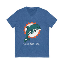 Load image into Gallery viewer, Miami Dolphins Save the Sea V-Neck Tee
