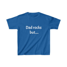 Load image into Gallery viewer, Dad Rocks But Mom Rules Double Sided Kids Tee
