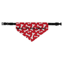 Load image into Gallery viewer, Will Sit for Snacks Red Bones Dog Bandana
