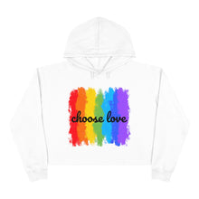 Load image into Gallery viewer, Choose Love Pride Women&#39;s Crop Hoodie
