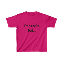 Load image into Gallery viewer, Dad Rocks But Mom Rules Double Sided Kids Tee
