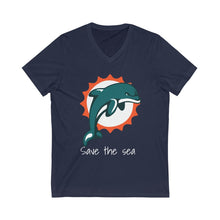 Load image into Gallery viewer, Miami Dolphins Save the Sea V-Neck Tee
