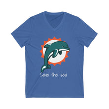 Load image into Gallery viewer, Miami Dolphins Save the Sea V-Neck Tee
