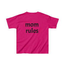 Load image into Gallery viewer, Dad Rocks But Mom Rules Double Sided Kids Tee
