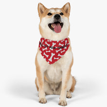 Load image into Gallery viewer, Will Sit for Snacks Red Bones Dog Bandana
