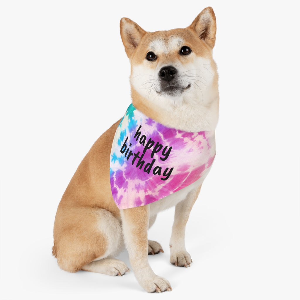 Happy Birthday Tie Dye Bandana